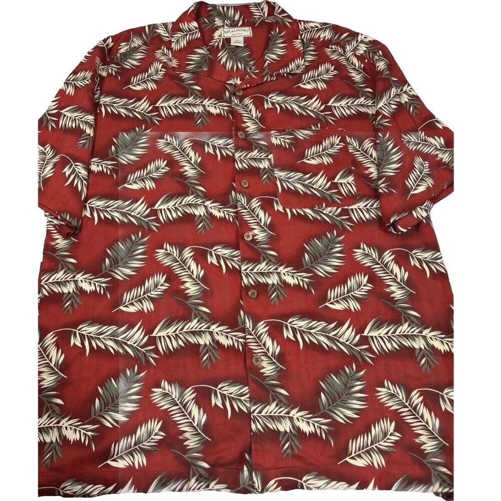 Boca Classics Vintage Hawaiian Shirt Mens With Front Pocket Button Up Mens 2XL